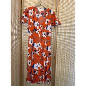 London Rose floral short sleeve dress